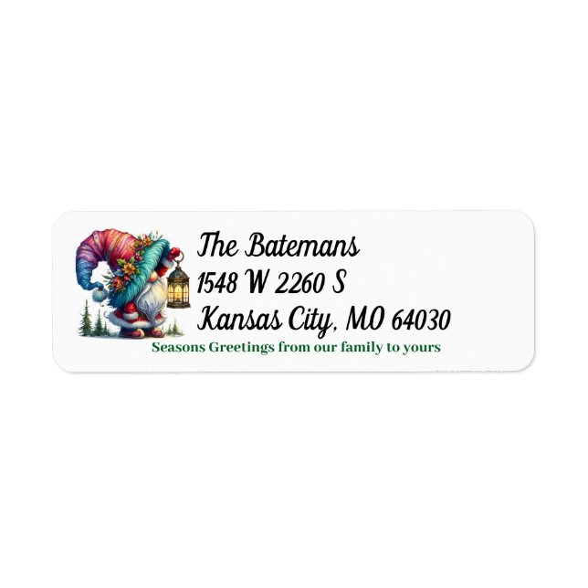 Gnome Return Address Label (Front)