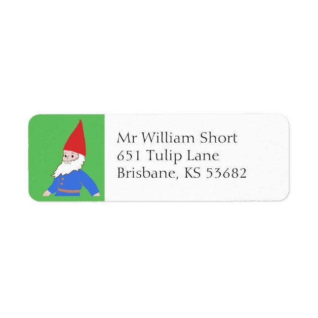 Gnome return address label (Front)