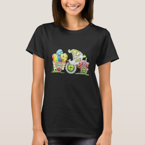 Gnome Ride A Red Tractor Boys Easter Outfit Easter T_Shirt