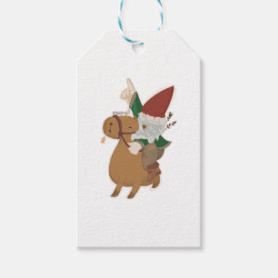Gnome Riding a Capybara Gift Tags