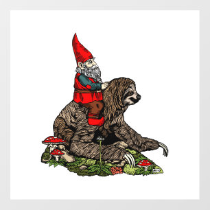 Gnome Riding a Sloth Floor Decals