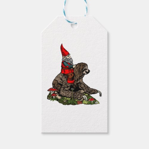 Gnome Riding a Sloth   Gift Tags