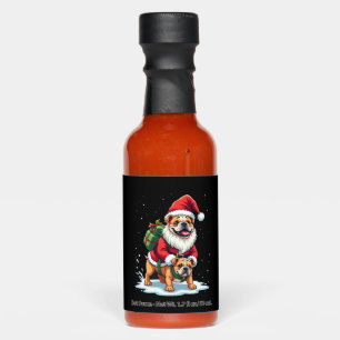 Gnome Riding English Bulldog Christmas Xmas Boys G Hot Sauces