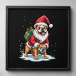 Gnome Riding English Bulldog Christmas Xmas Boys G Peel And Stick Photo Tile