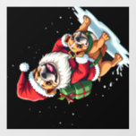 Gnome Riding English Bulldog Christmas Xmas Boys G Wall Decal