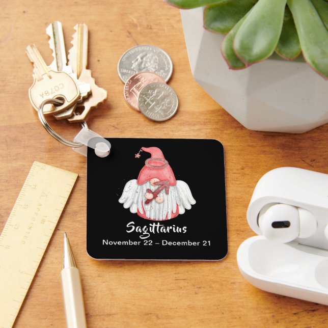 Gnome Sagittarius Astrology Sign Angel Keychain (Desk)