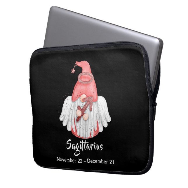 Gnome Sagittarius Astrology Sign Angel Laptop Sleeve (Front Left)
