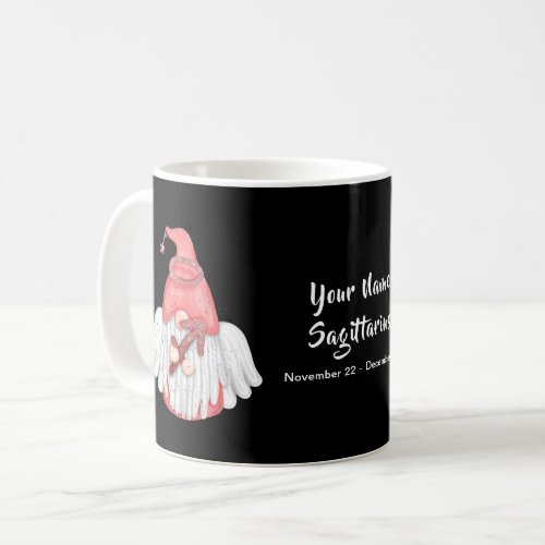 Gnome Sagittarius Astrology Sign Angel Your Name Coffee Mug
