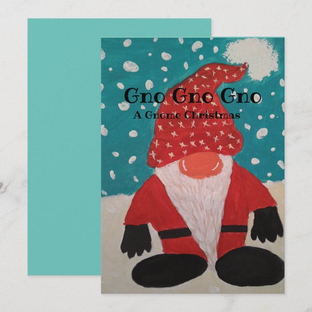 Gnome Santa christmas card (Front/Back)
