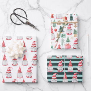 Gnome Santa Claus Christmas Wrapping Paper Sheets