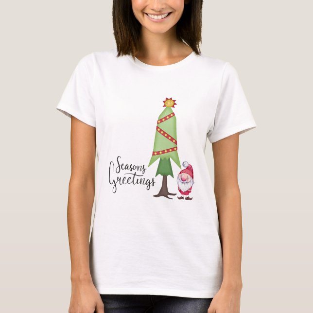 Gnome Seasons Greetings T-Shirt (Front)