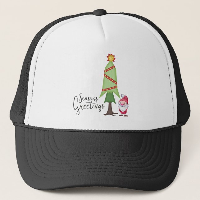 Gnome Seasons Greetings Trucker Hat (Front)