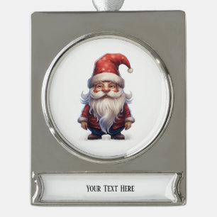 Gnome Series Silver Plated Banner Ornament