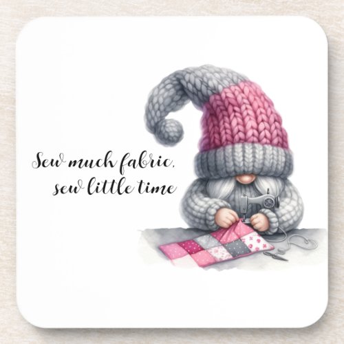 Gnome Sewing Crafting Beverage Coaster