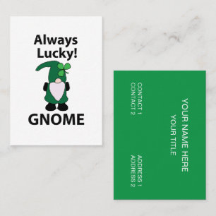 Gnome Shamrock Lucky St Patricks Day Gnome Business Card