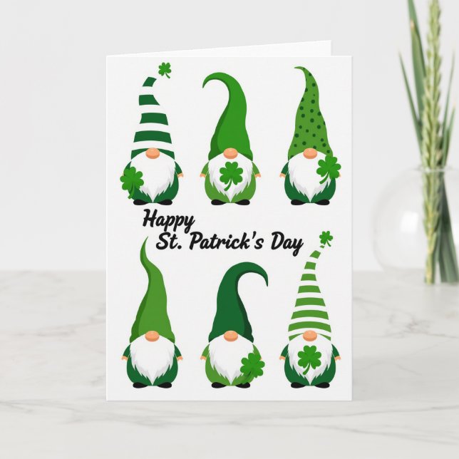 Gnome Shamrock Pattern Card (Front)