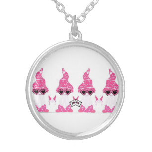 gnome silver plated necklace
