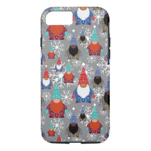 Gnome Snowflake Illustrations Christmas Pattern iPhone 87 Case