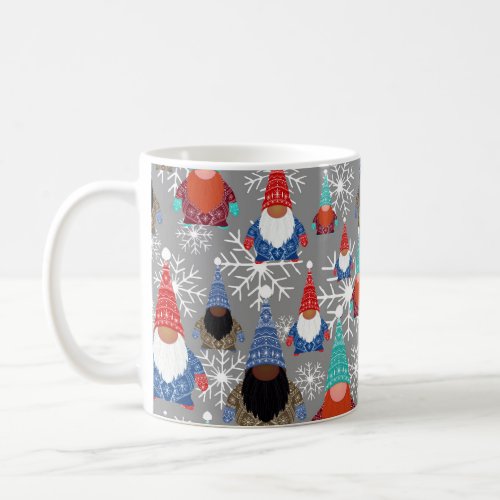 Gnome Snowflake Illustrations Christmas Pattern Coffee Mug