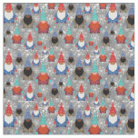 Gnome Snowflake Illustrations Christmas Pattern Fabric
