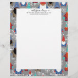 Gnome Snowflake Illustrations Christmas Pattern Letterhead<br><div class="desc">This cute and festive holiday Christmas pattern is the perfect design to gift to yourself, your friends, and your family. It features three multiracial gnomes with Christmas Nordic and Fairisle sweaters, hats, gloves, and boots with white snowflakes on top of a simple gray background. The color scheme includes black, white,...</div>