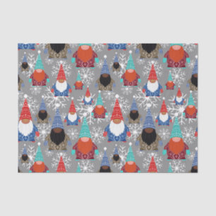 Gnome Snowflake Illustrations Christmas Pattern Tissue Paper