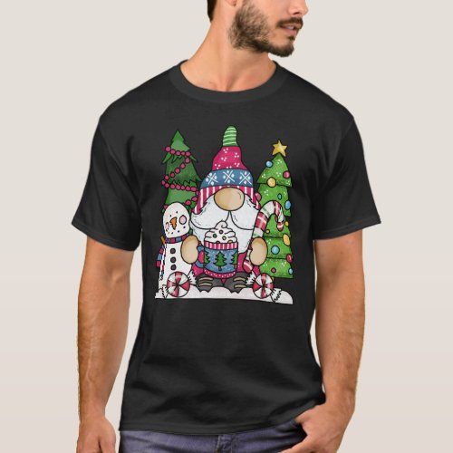 Gnome Snowman Christmas Tree Candy Holiday Xmas T_Shirt