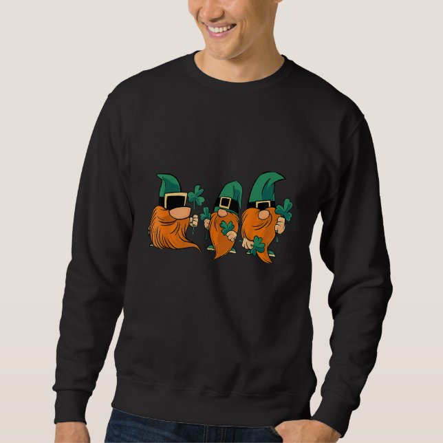 Gnome St Patrick Day Irish Green Saint Patrick Luc Sweatshirt (Front)