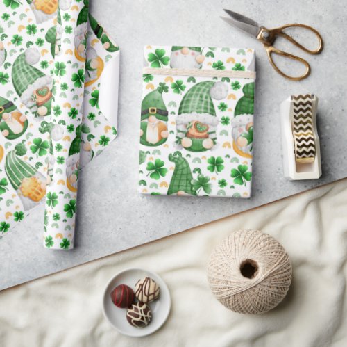 Gnome St Patricks Day Wrapping Paper