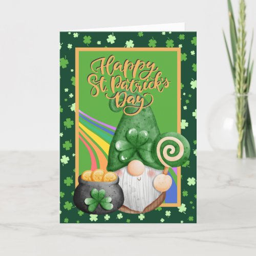 Gnome St Patricks Day Card