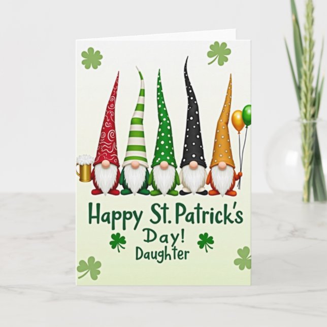 Gnome St Patricks Day Daughter Card (Front)