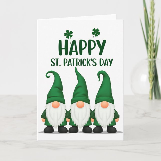 Gnome St Patricks Day Fun Card (Front)