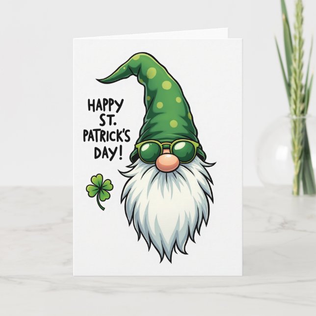 Gnome St Patricks Day Head Card (Front)