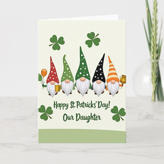 Gnome St Patricks Day Illustration Card (Front)