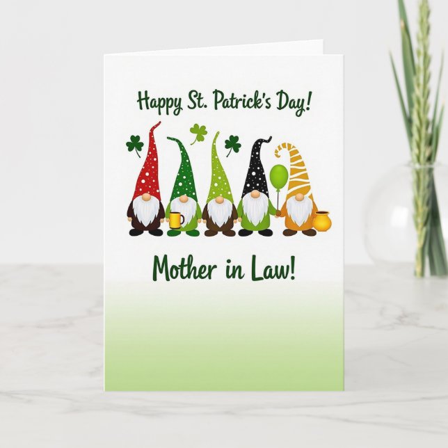 Gnome St Patricks Day Mother Card (Front)