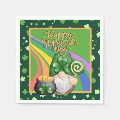 Gnome St Patricks Day Paper Napkin