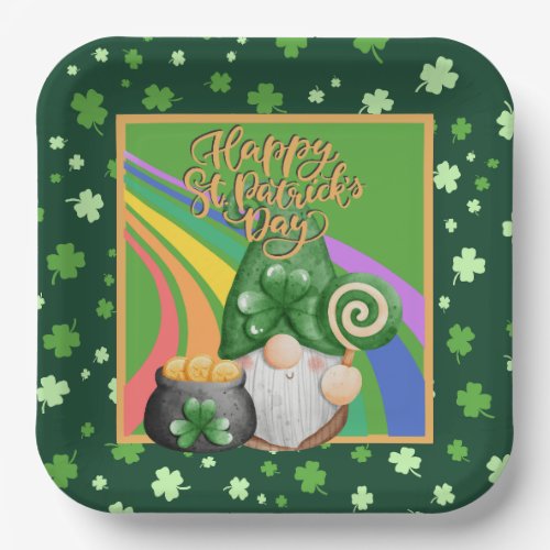 Gnome St Patricks Day Paper Plates