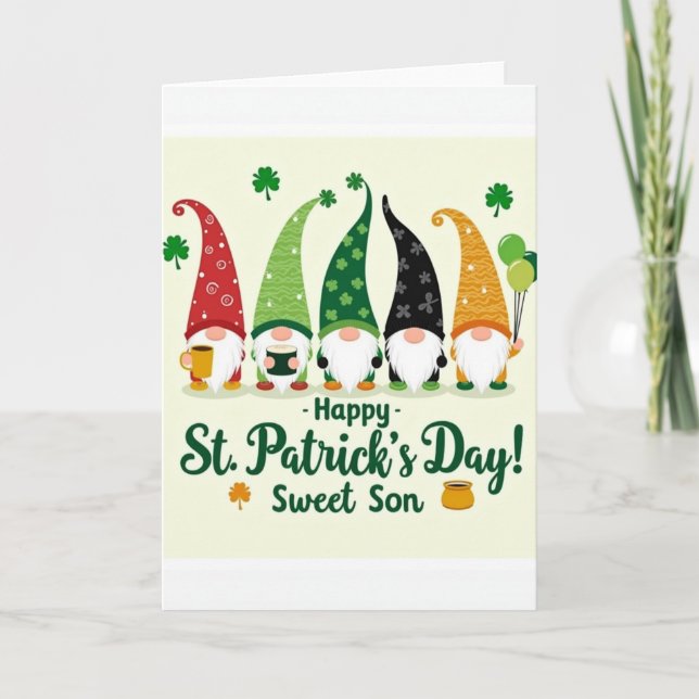 Gnome St Patricks Day Sweet Son Card (Front)