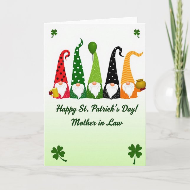 Gnome St Patricks Kraft Paper Look Card (Front)