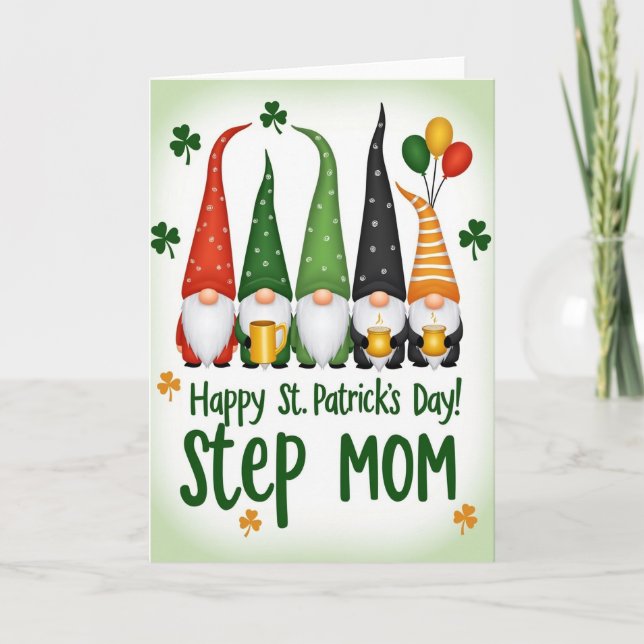Gnome Step Mom St Patricks Day Card (Front)