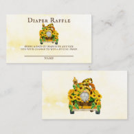 Gnome Sunflower and Bees Diaper Raffle Business Card