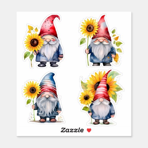 Gnome  Sunflower Sticker Collection