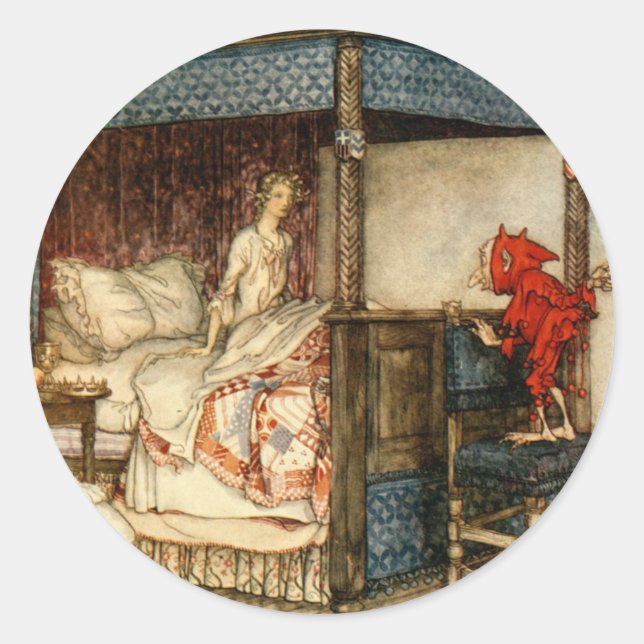 Gnome Surprise by Arthur Rackham Classic Round Sticker (Front)