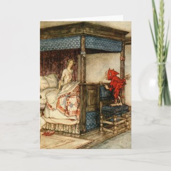 Gnome Surprise By Arthur Rackham Holiday Card by dmorganajonz at Zazzle