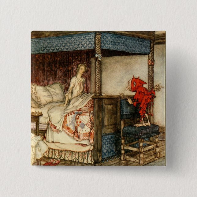 Gnome Surprise by Arthur Rackham Pinback Button (Front)