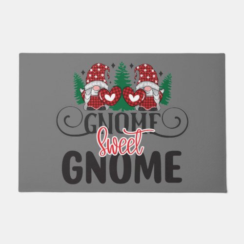 Gnome sweet Gnome Christmas celebration Doormat