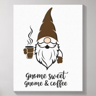 Gnome sweet & gnome coffee canvas photo tile 