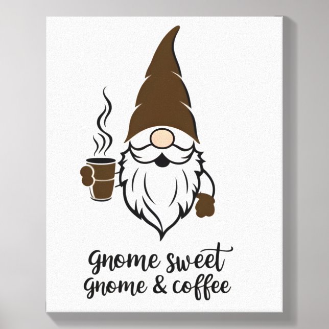 Gnome sweet & gnome coffee canvas photo tile  (Front Set)