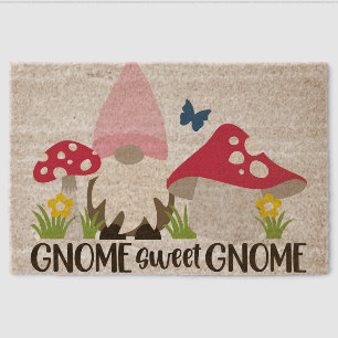 gnome sweet gnome fiber doormat