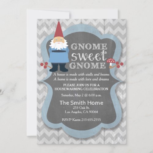 Gnome Sweet Gnome Housewarming Party Invitation